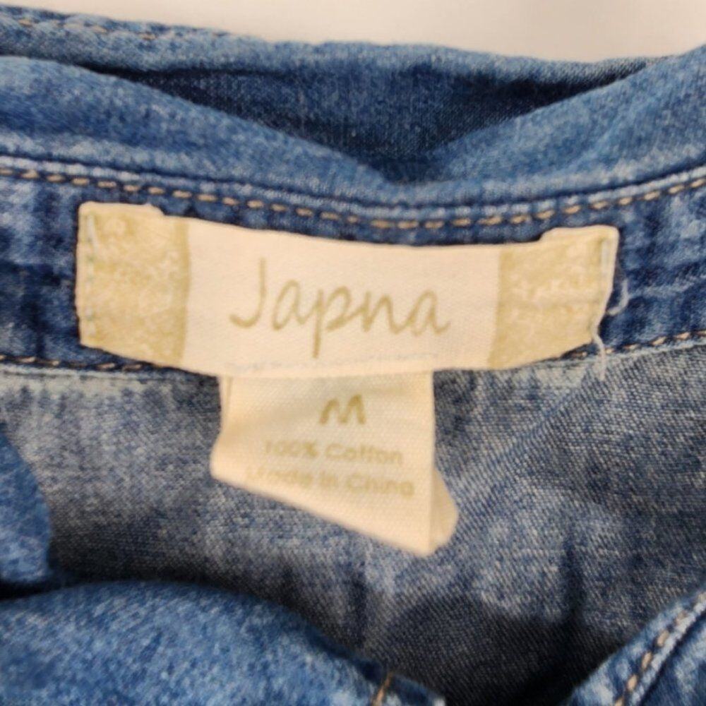 JAPNA Button Down Denim Shirt Womens Size Medium M - Picture 2 of 5